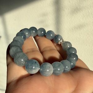 Natural Blue Rutilated Quartz Bracelet | 9.9–10.3mm | Extra Bead 卡10天然蓝兔毛水晶手串